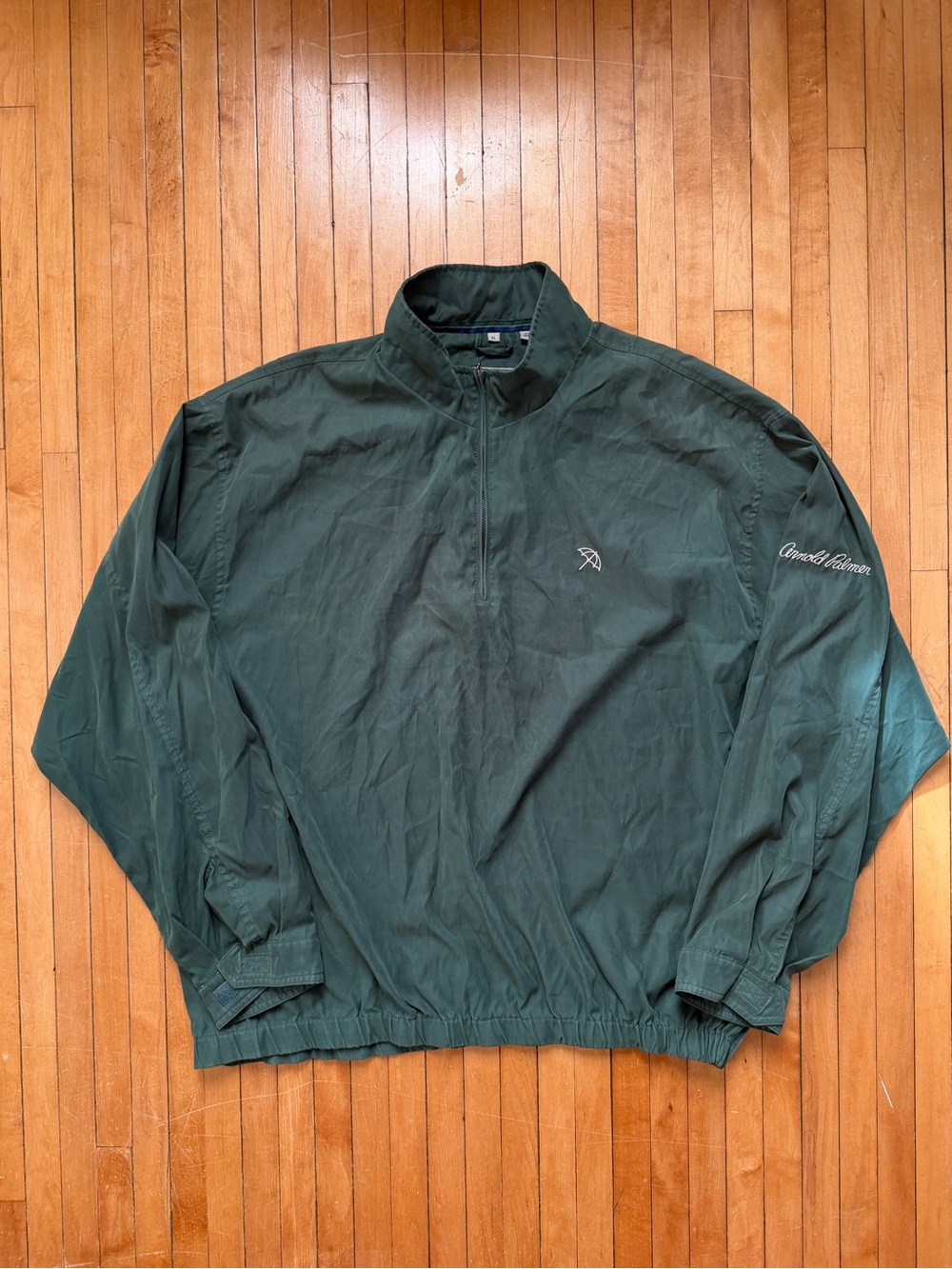 Vintage 90s Arnold Palmer 1/4 Zip Dark Green Jacket Golf Windbreaker Mens Sz. XL